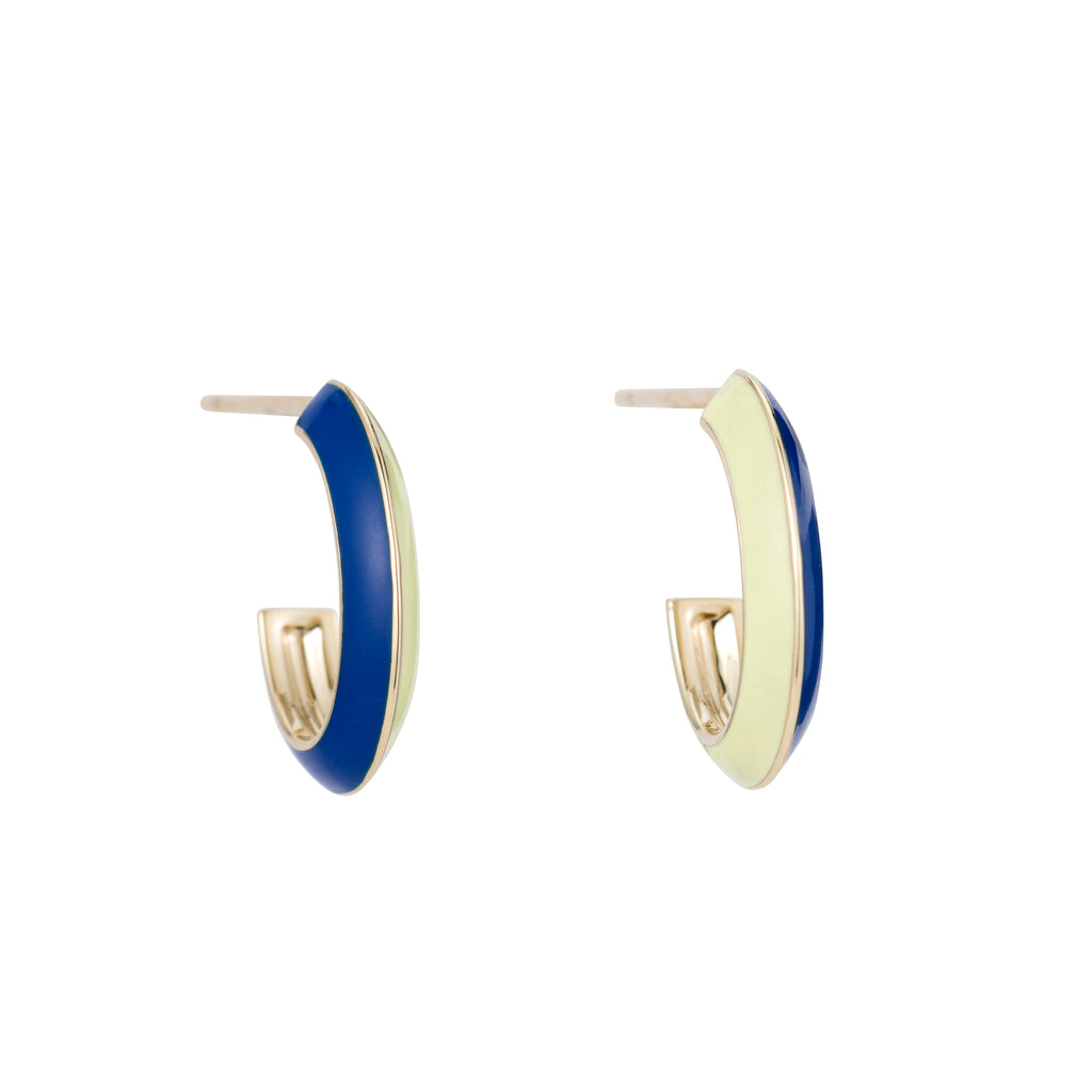 Grande Enamel Knife Edge Hoops -- Ariel Gordon Jewelry