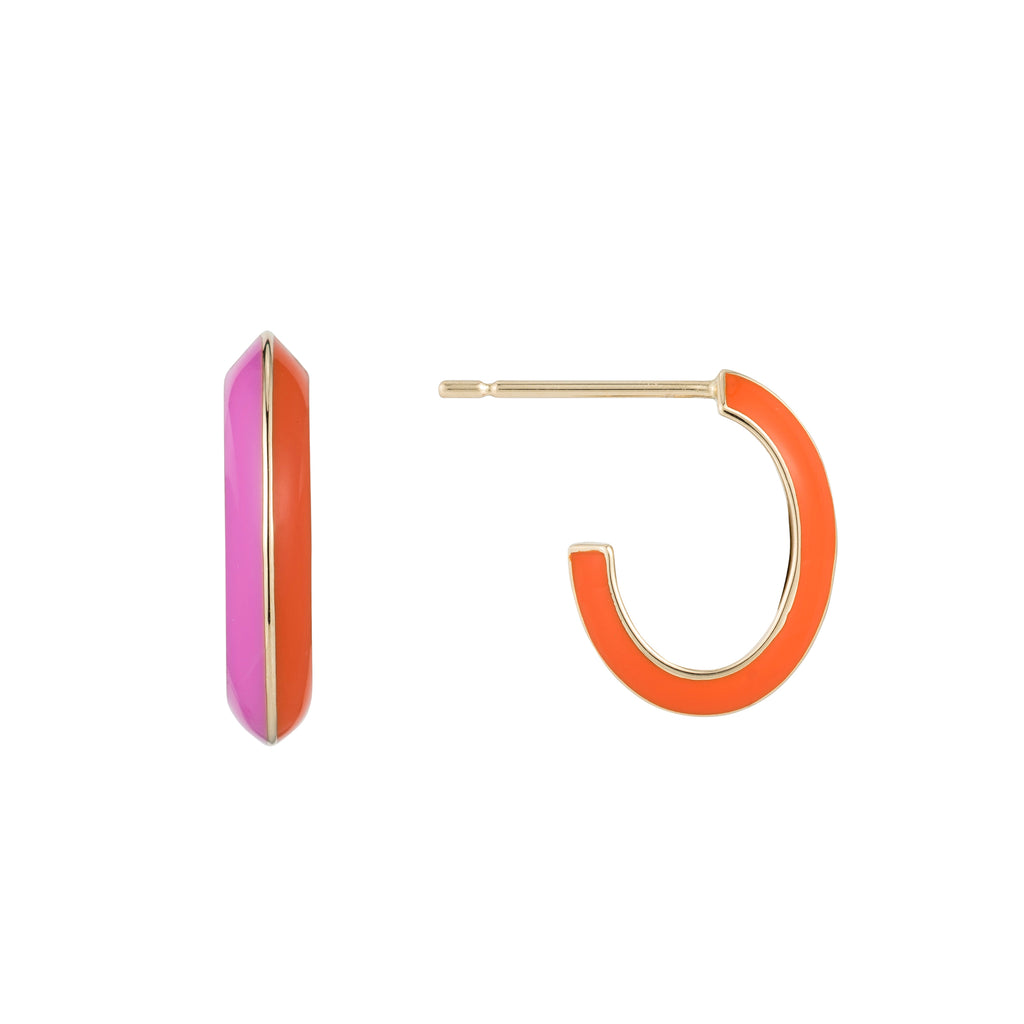 Grande Enamel Knife Edge Hoops -- Ariel Gordon Jewelry