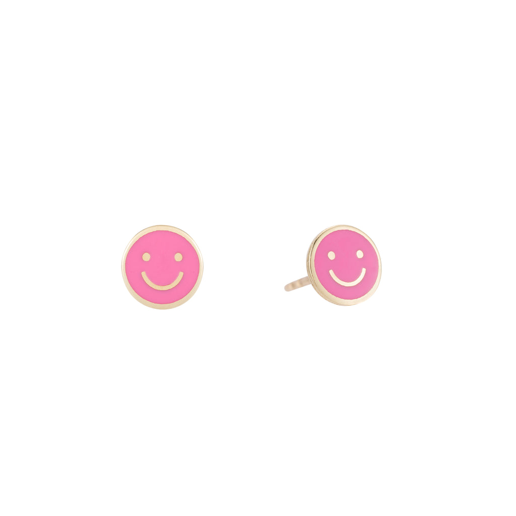 Smiley Enamel Studs -- Ariel Gordon Jewelry