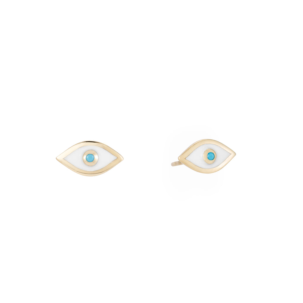 Evil Eye Enamel Studs -- Ariel Gordon Jewelry