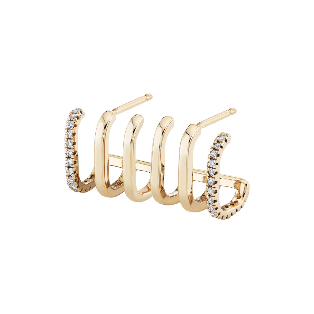 Pave Triple Line Earrings -- Ariel Gordon Jewelry