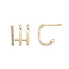Pave Triple Line Earrings - Pave Triple Line Earrings -- Ariel Gordon Jewelry