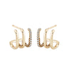 Pave Triple Line Earrings - Pave Triple Line Earrings -- Ariel Gordon Jewelry