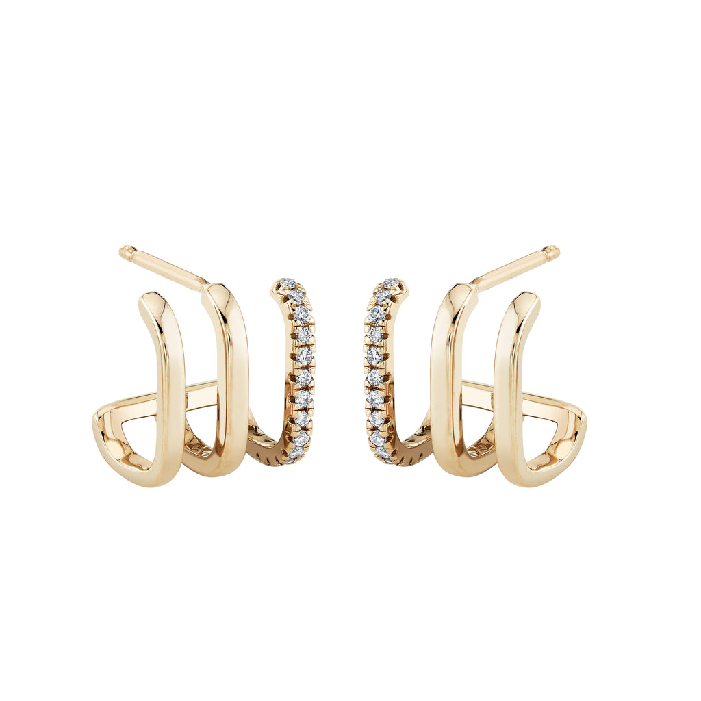 Pave Triple Line Earrings -- Ariel Gordon Jewelry