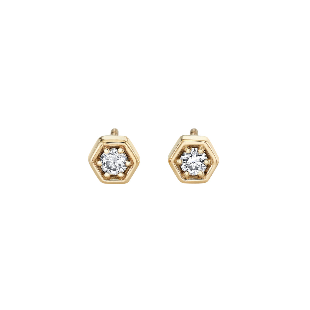Diamond Hex Studs -- Ariel Gordon Jewelry