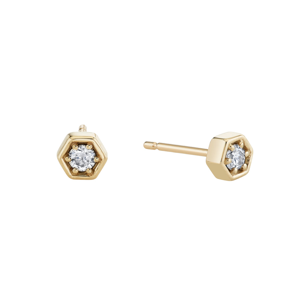 Diamond Hex Studs -- Ariel Gordon Jewelry