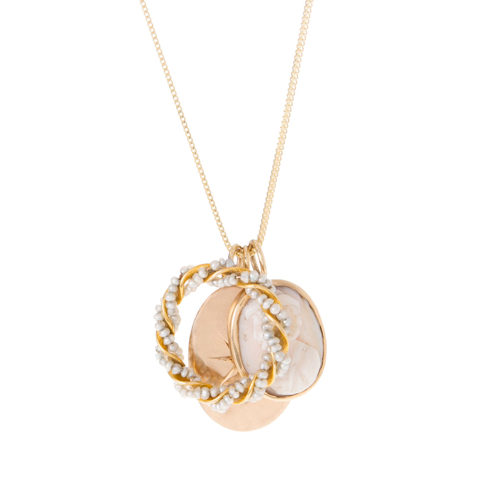 Twisted Seed Pearl Pendant -- Ariel Gordon Jewelry