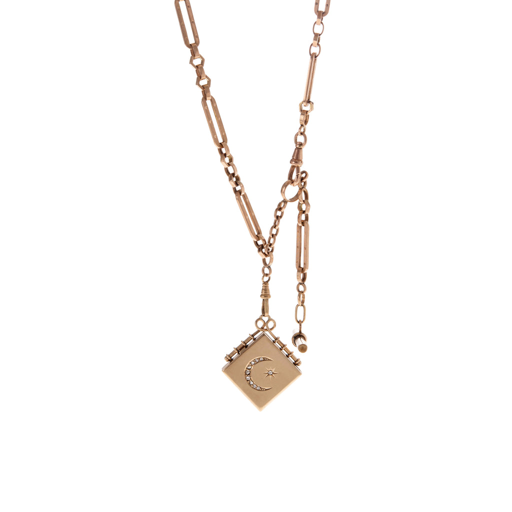 Rose Gold Albert Chain with Fob -- Ariel Gordon Jewelry