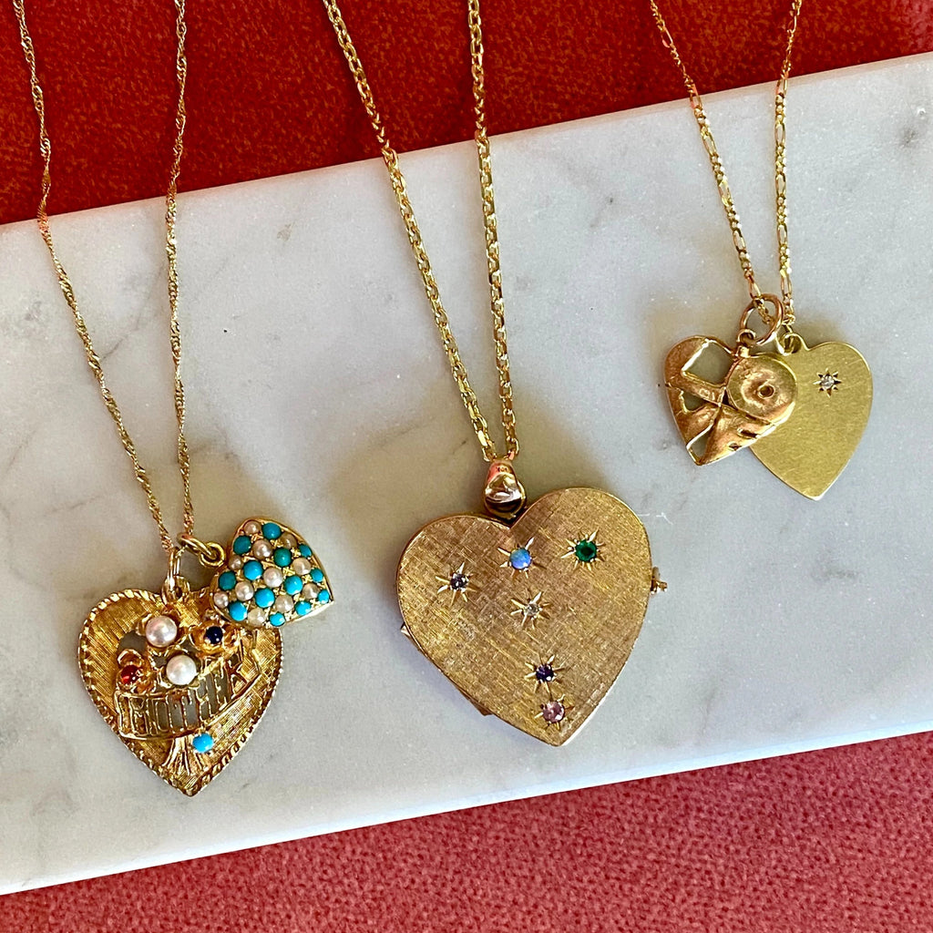 Florentine Folding Locket with Stones -- Ariel Gordon Jewelry