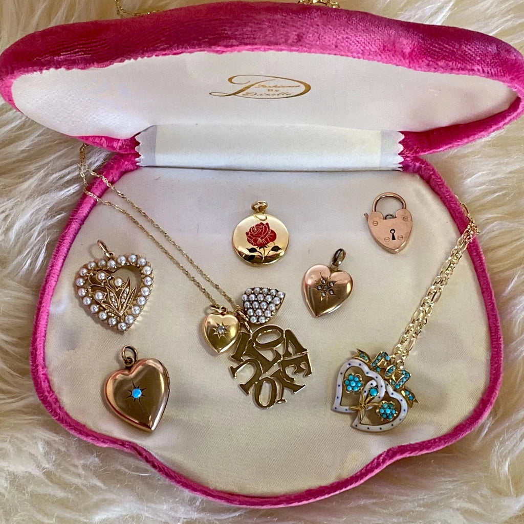 Pearl Lily of the Valley Heart Charm -- Ariel Gordon Jewelry