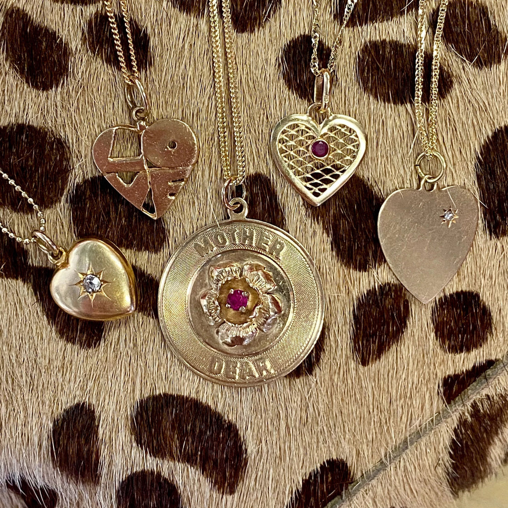 Heart Charm with Star Set Diamond -- Ariel Gordon Jewelry
