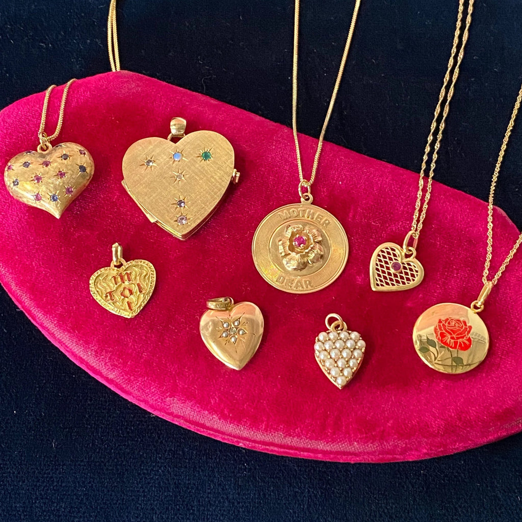 Ruby and Sapphire Puffed Heart -- Ariel Gordon Jewelry