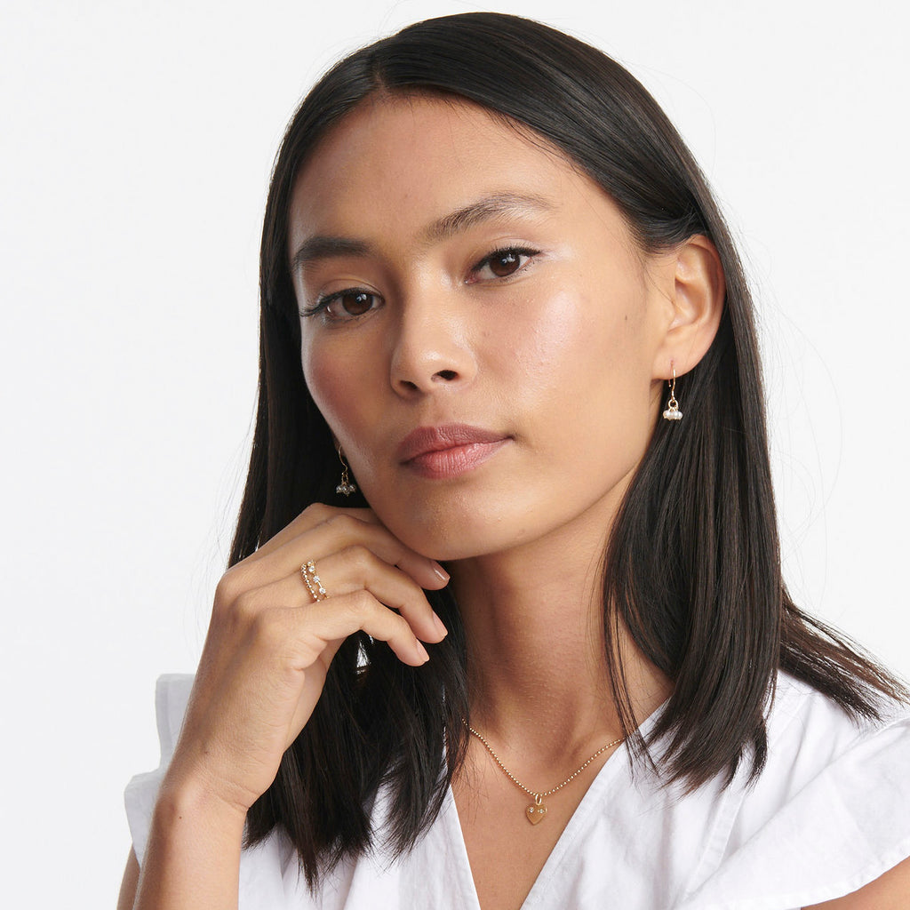 Pearl Cluster Hoops -- Ariel Gordon Jewelry
