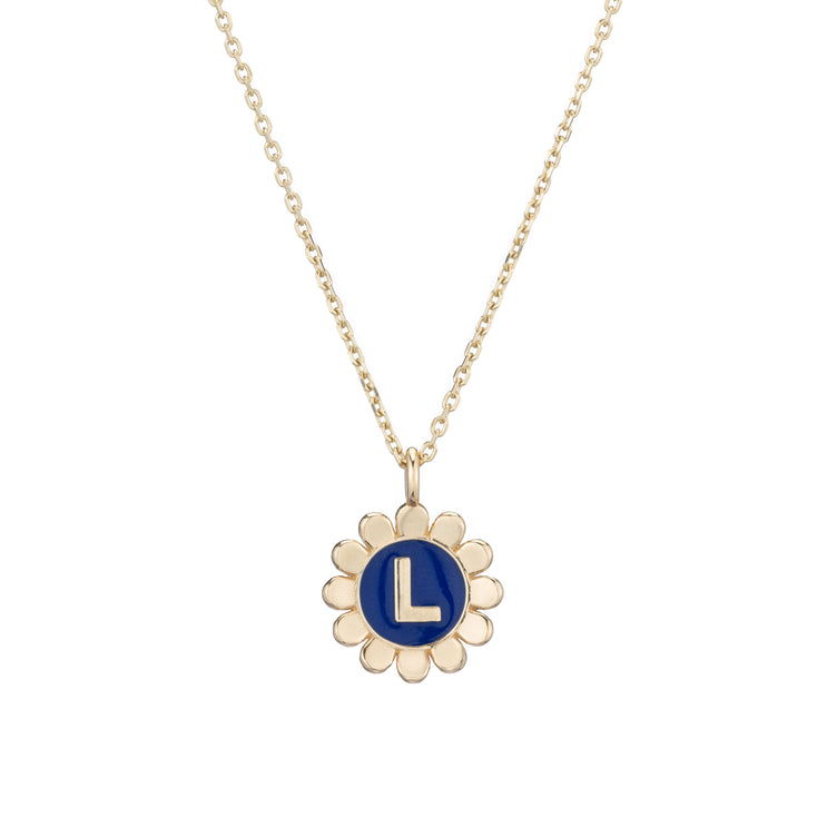 Daisy Initial Pendant Necklace