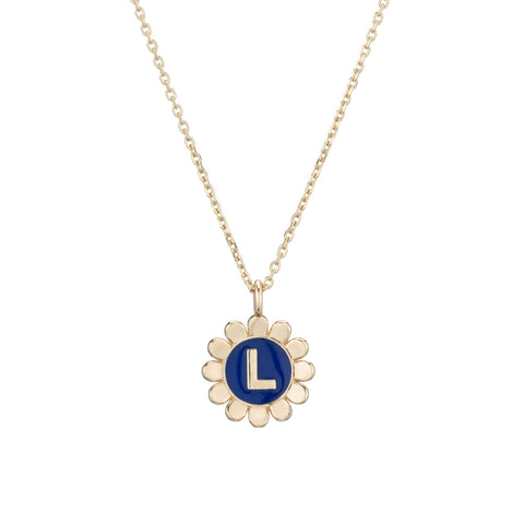 Daisy Initial Pendant Necklace