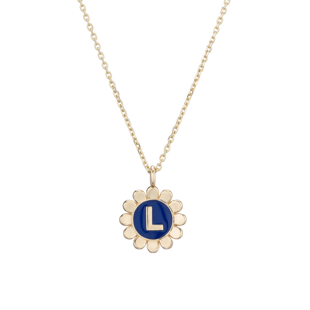 Daisy Initial Pendant Necklace -- Ariel Gordon Jewelry