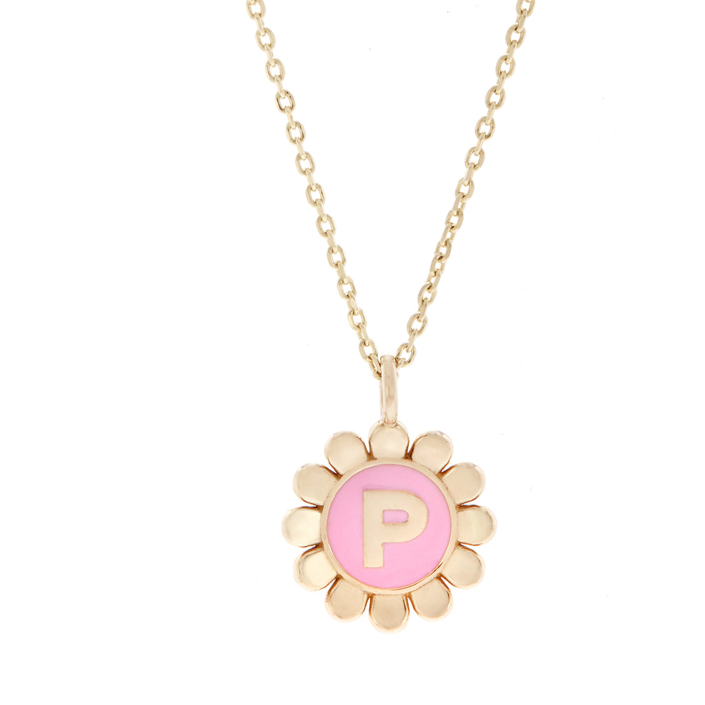 Daisy Initial Pendant Necklace -- Ariel Gordon Jewelry