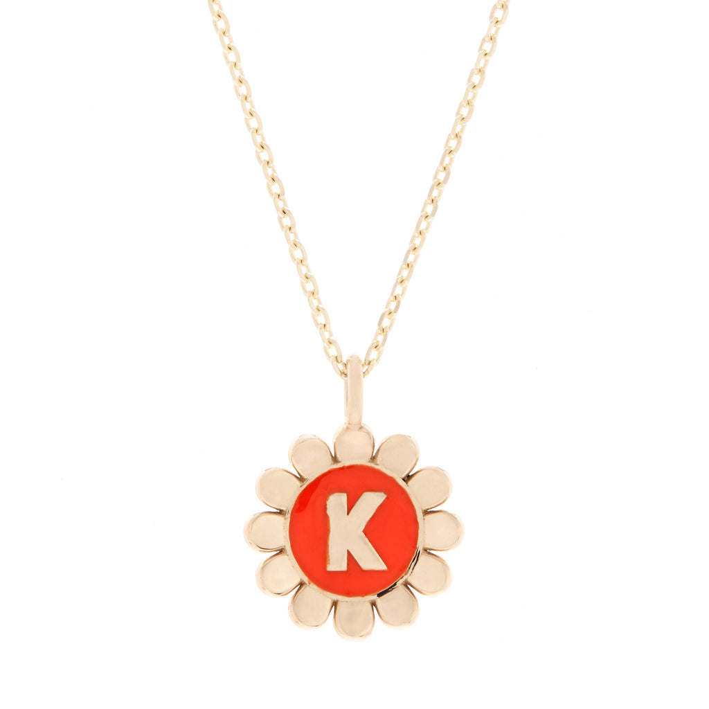Daisy Initial Pendant Necklace -- Ariel Gordon Jewelry