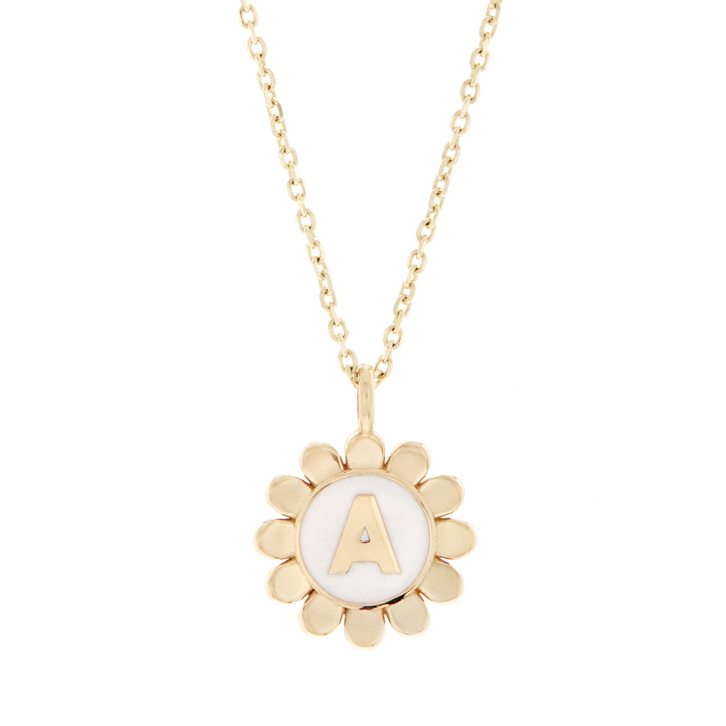 Daisy Initial Pendant Necklace -- Ariel Gordon Jewelry