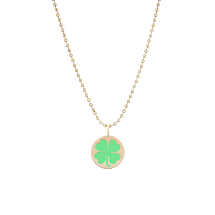 Enamel Talisman Clover Pendant