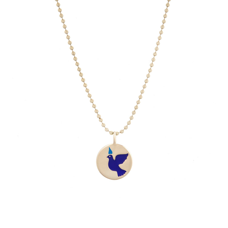 Enamel Talisman Dove Pendant