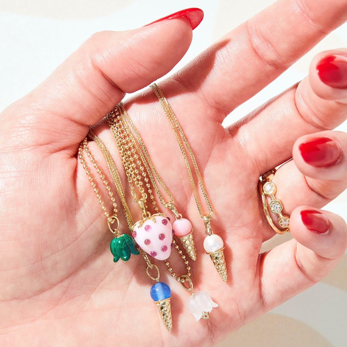 Gemstone Ice Cream Charm Necklace – Ariel Gordon