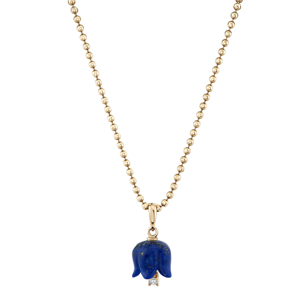 Diamond Floret Lapis Pendant -- Ariel Gordon Jewelry