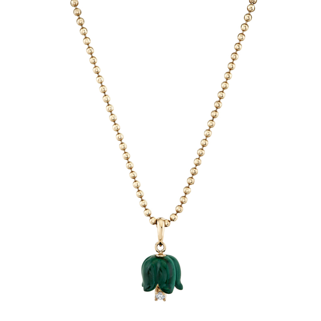 Diamond Floret Malachite Pendant -- Ariel Gordon Jewelry