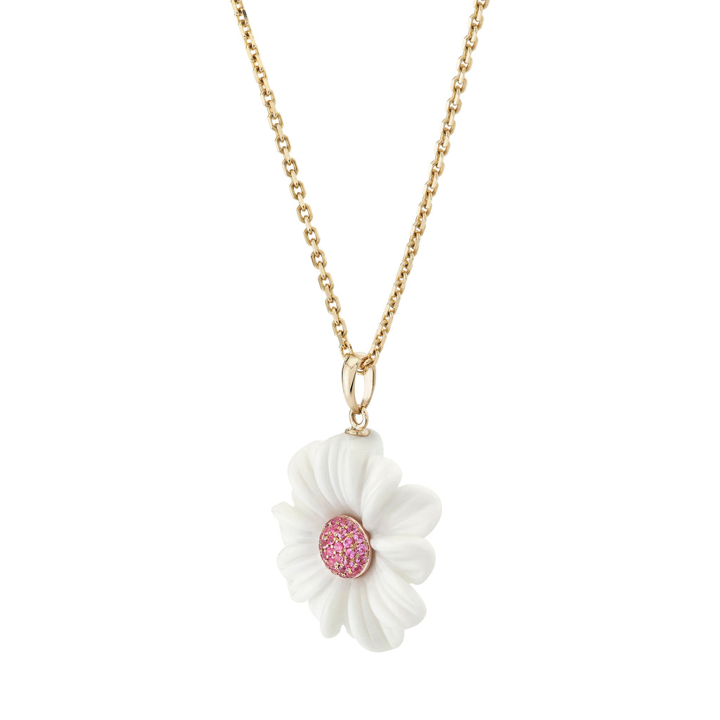 Pink Sapphire Daisy Pendant -- Ariel Gordon Jewelry