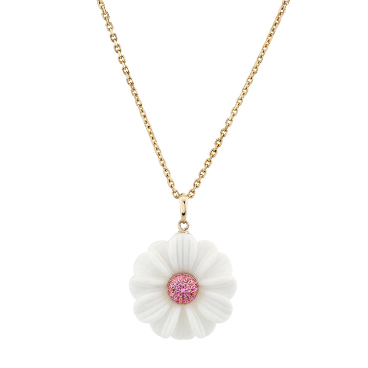 Pink Sapphire Daisy Pendant