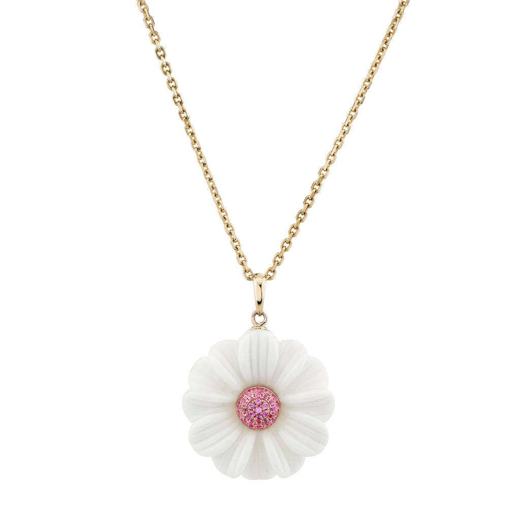 Pink Sapphire Daisy Pendant -- Ariel Gordon Jewelry