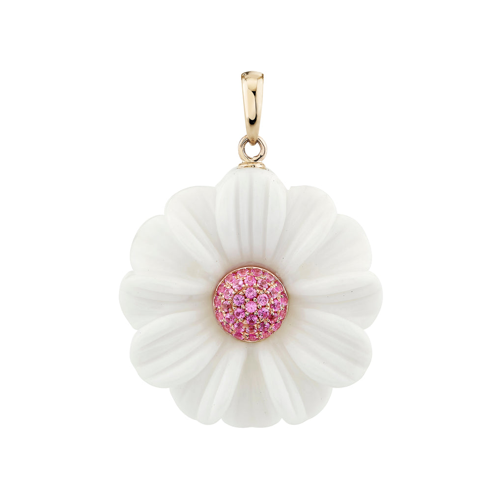 Pink Sapphire Daisy Pendant -- Ariel Gordon Jewelry