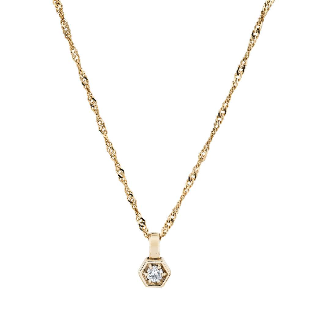 Diamond Hex Pendant -- Ariel Gordon Jewelry