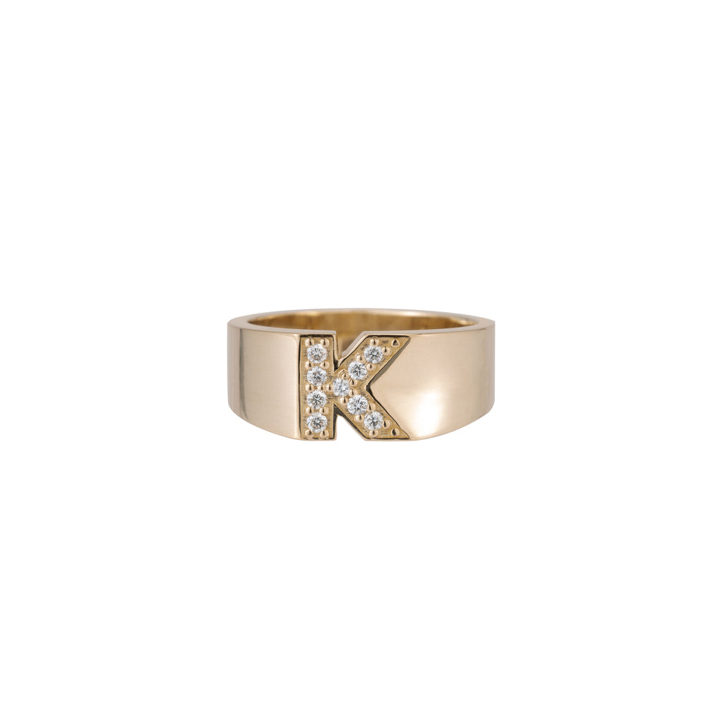 Pavé Letter Ring -- Ariel Gordon Jewelry