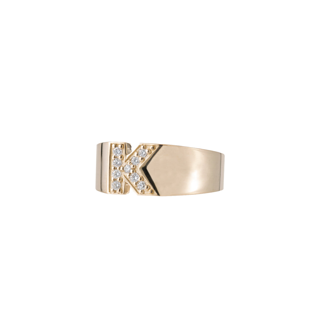 Pavé Letter Ring -- Ariel Gordon Jewelry