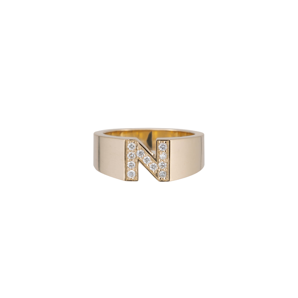 Pavé Letter Ring -- Ariel Gordon Jewelry