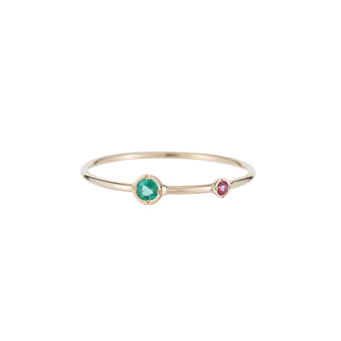 Double Birthstone Stacking Ring