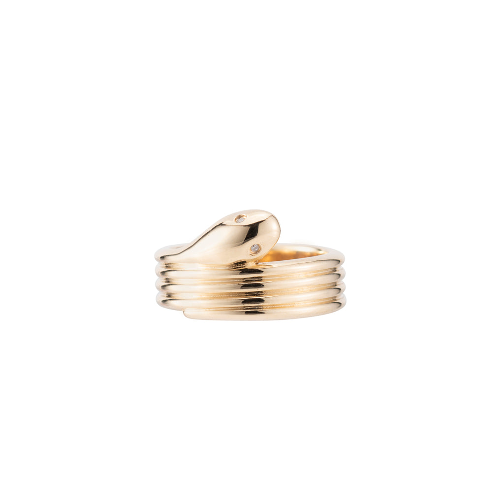 Grande Diamond Eye Snake Ring -- Ariel Gordon Jewelry