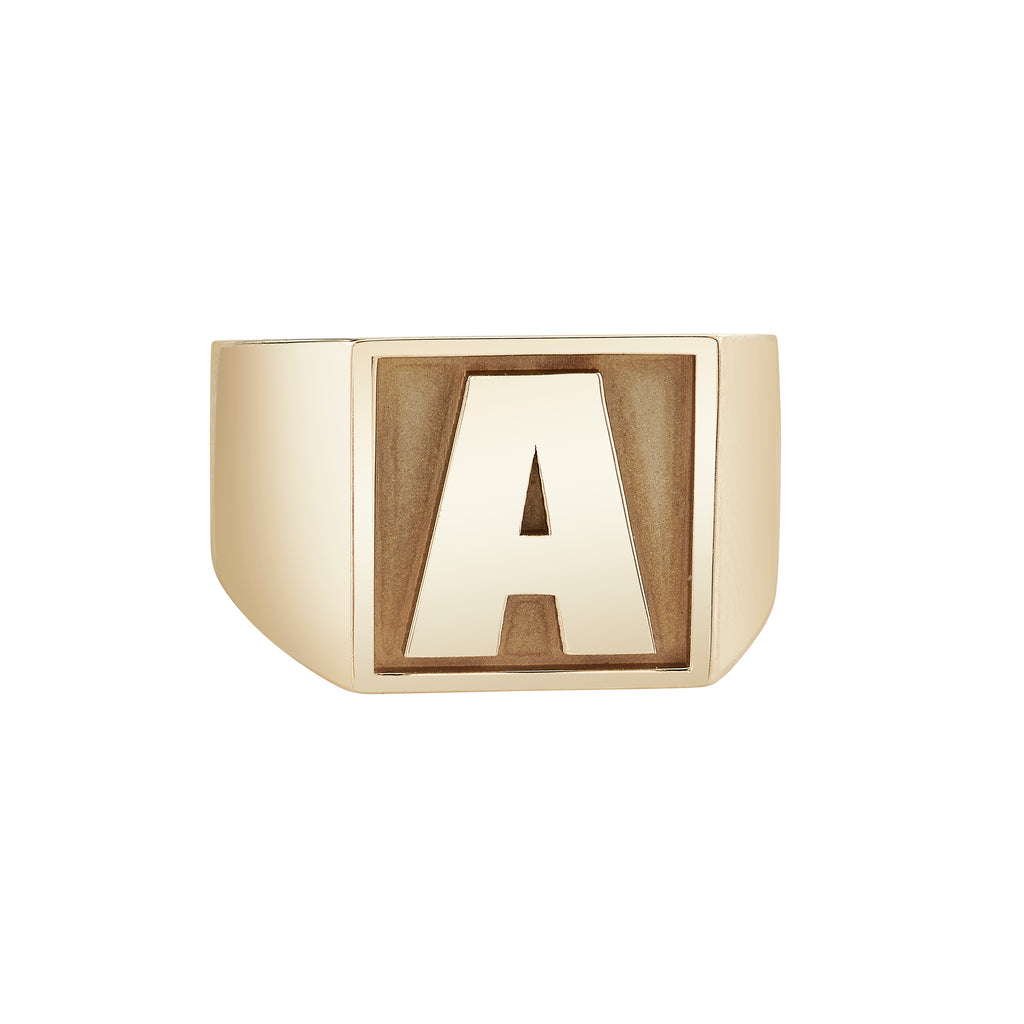 Varsity Initial Ring -- Ariel Gordon Jewelry