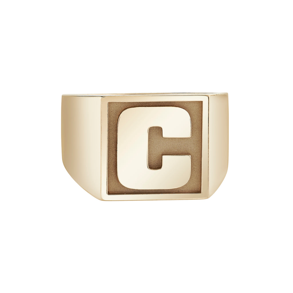 Varsity Initial Ring -- Ariel Gordon Jewelry