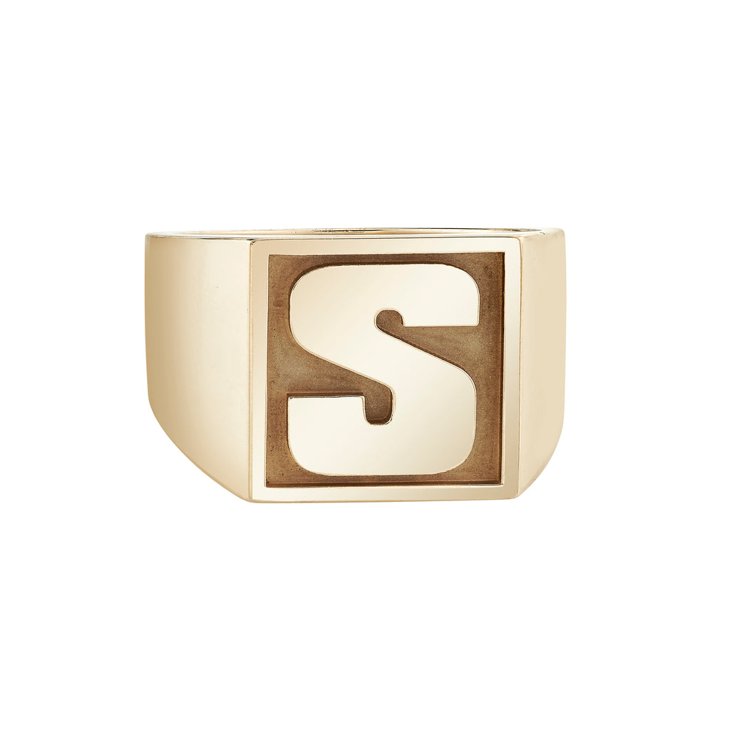 Varsity Initial Ring -- Ariel Gordon Jewelry