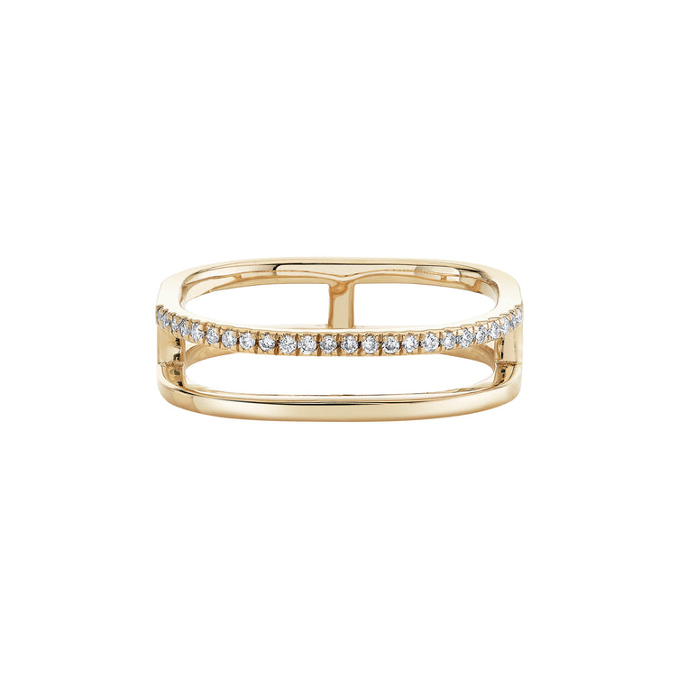 Pave Double Line Ring