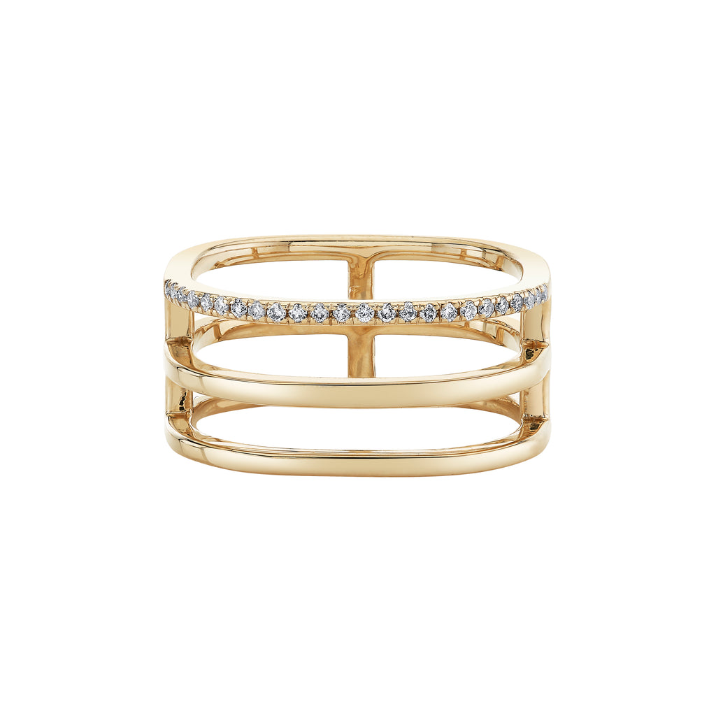Pave Triple Line Ring -- Ariel Gordon Jewelry