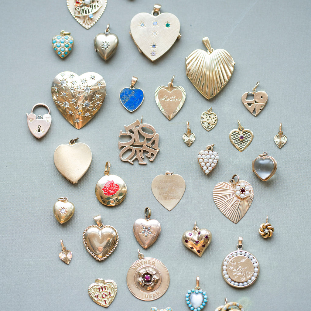 Victorian Turquoise and Pearl Heart Pendant -- Ariel Gordon Jewelry